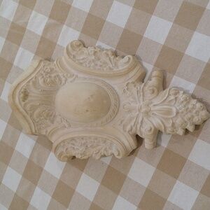 Vintage classical Roman plaster wall medallion 16 x 11
